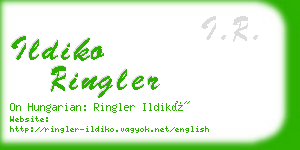 ildiko ringler business card